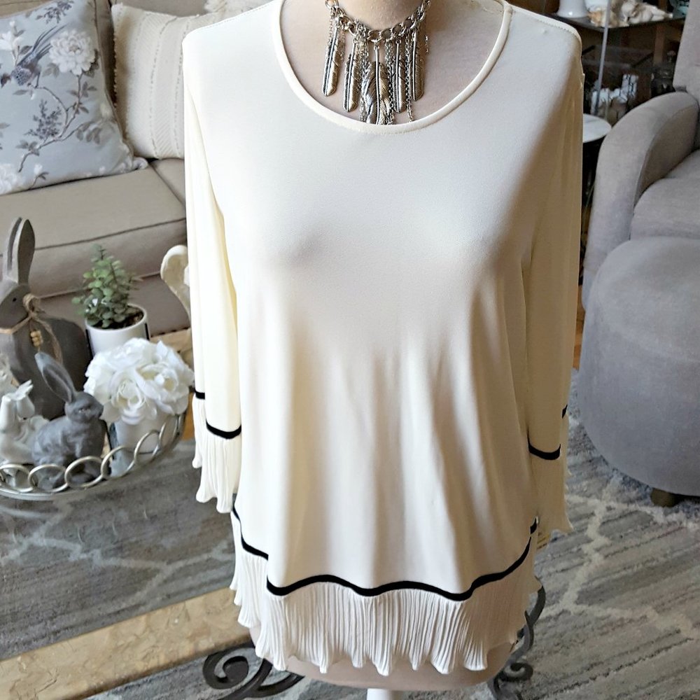 NWT! PLEATED Contrast BLOUSE By ALFANI SZ M